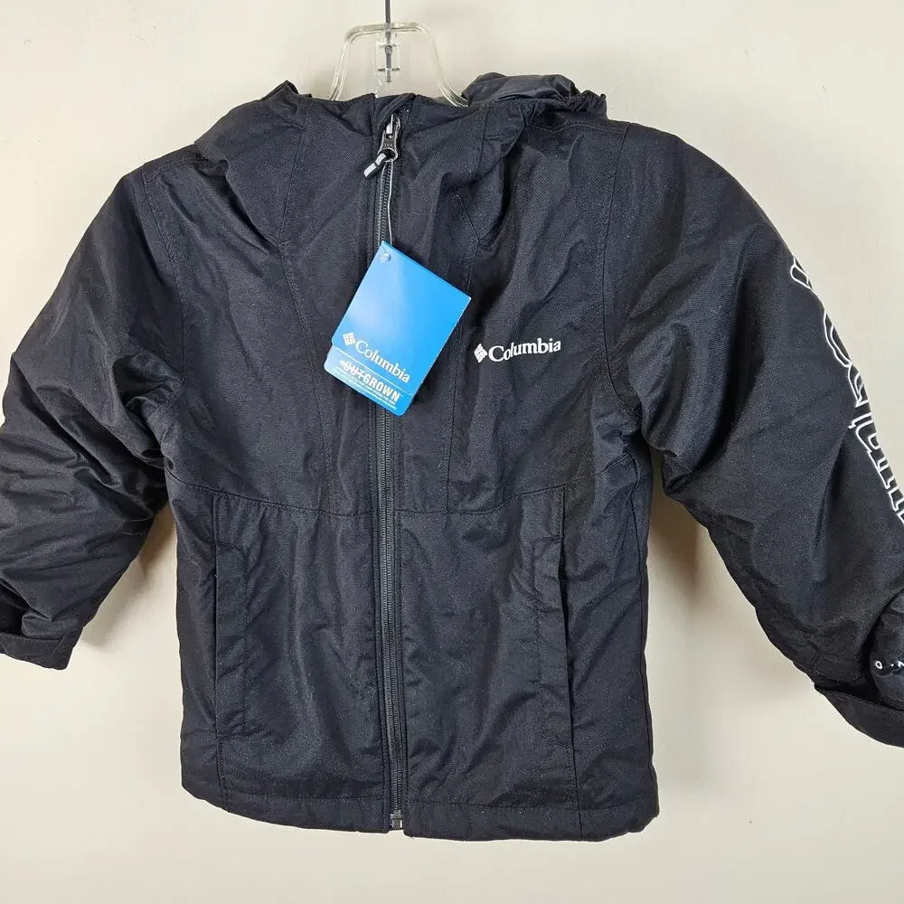 NWT Columbia Boys Timber Turner Jacket Size XXS 4-5 Black SB0037-010 Omni tech
